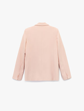 Kruvaze Uzun Kollu Oversize Blazer Ceket