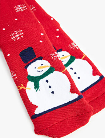 Yılbaşı Temalı Pamuklu Soket Havlu Çorap