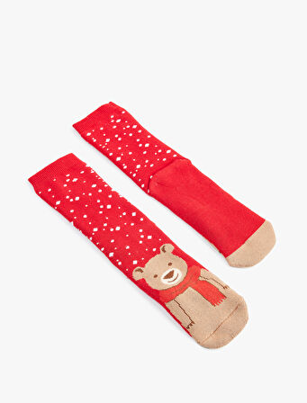 Yılbaşı Temalı Pamuklu Soket Havlu Çorap