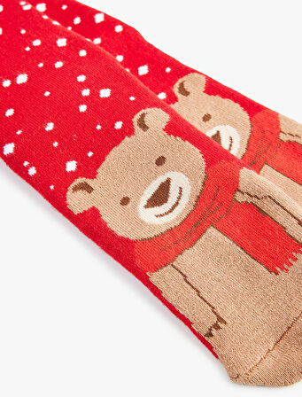 Yılbaşı Temalı Pamuklu Soket Havlu Çorap