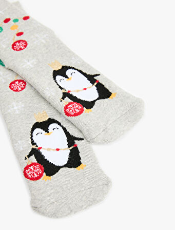 Yılbaşı Temalı Soket Havlu Çorap