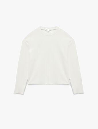 Rahat Kalıp Uzun Kollu Bisiklet Yaka Tişört