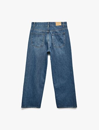 Pamuklu Düz Paça Cepli Jean Pantolon - Straight Jeans