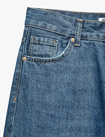 Pamuklu Düz Paça Cepli Jean Pantolon - Straight Jeans