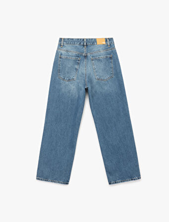Pamuklu Düz Paça Cepli Jean Pantolon - Straight Jeans