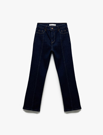 Normal Bel İspanyol Paça Denim Pantolon - Flare Jeans