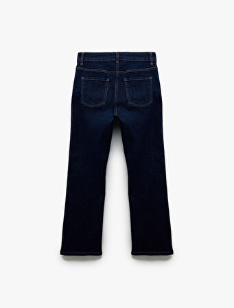 Normal Bel İspanyol Paça Denim Pantolon - Flare Jeans