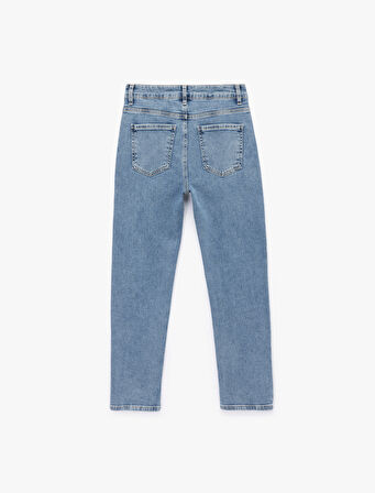 Pamuklu Dar Kesim Normal Bel Jean Pantolon - Slim Straight Fit Jean