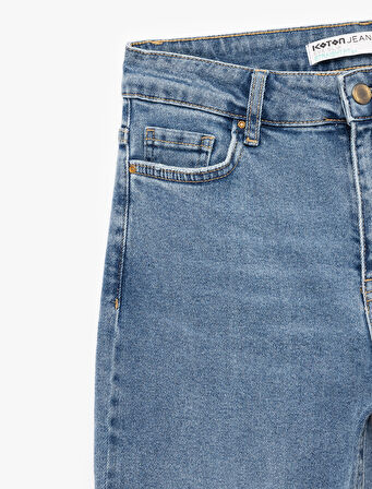 Pamuklu Dar Kesim Normal Bel Jean Pantolon - Slim Straight Fit Jean