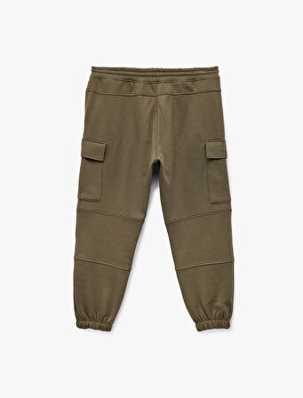 Şardonlu Kargo Cepli Beli Bağcıklı Jogger Eşofman Altı