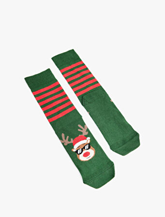 Pamuklu Yılbaşı Temalı Soket Çorap