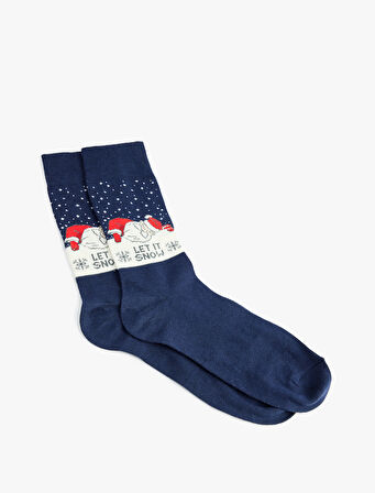 Pamuklu Yılbaşı Temalı Soket Çorap