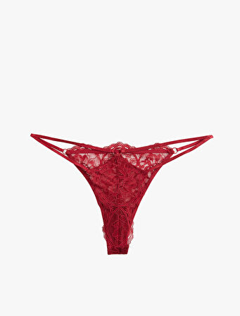 Rahat Kalıp Dantelli String Külot