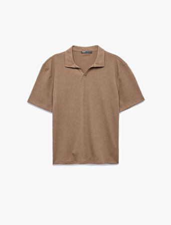 Pamuklu Regular Fit V Polo Yaka Kısa Kollu Tişört