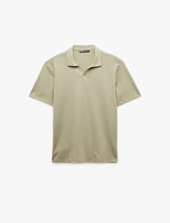 Pamuklu Regular Fit V Polo Yaka Kısa Kollu Tişört