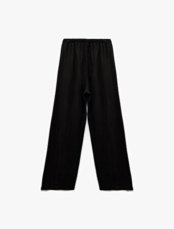 Beli Bağcıklı Bol Kalıp Cepli Geniş Paça Pantolon