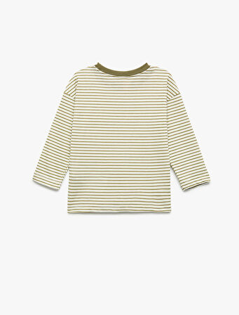 Pamuklu Uzun Kollu Bisiklet Yaka 2'li Basic Tişört Seti