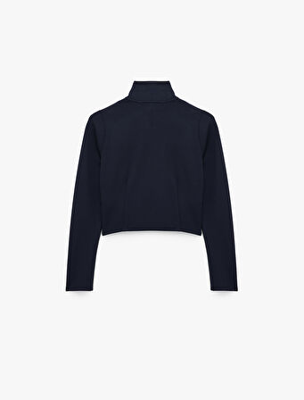 Fermuarlı Rahat Kalıp Uzun Kollu Spor Sweatshirt