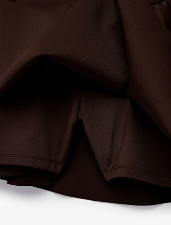 Yüksek Bel Rahat Kalıp Scuba Mini Spor Şort Etek