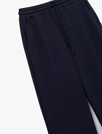 Oversize Yüksek Bel Cep Detaylı Geniş Paça Spor Eşofman Altı