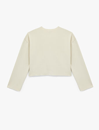 Uzun Kollu Bisiklet Yaka Düğmeli Triko Hırka