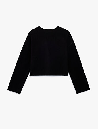 Uzun Kollu Bisiklet Yaka Düğmeli Triko Hırka