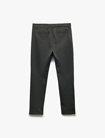 Cep Detaylı Düğmeli Slim Fit Kumaş Pantolon