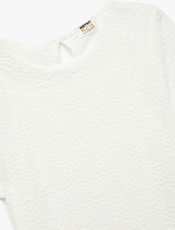 Astarlı Dokulu Kısa Kollu Bisiklet Yaka Bluz