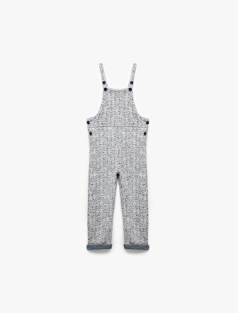 Düğmeli Viskon Karışımlı Askılı Uzun Tulum