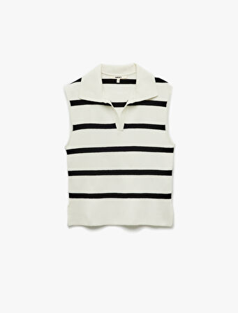 Regular Fit Polo Yaka Kolsuz Triko Bluz