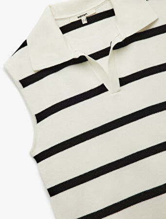 Regular Fit Polo Yaka Kolsuz Triko Bluz