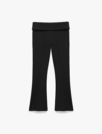 Slim Fit Beli Kat Detaylı İspanyol Paça Pantolon