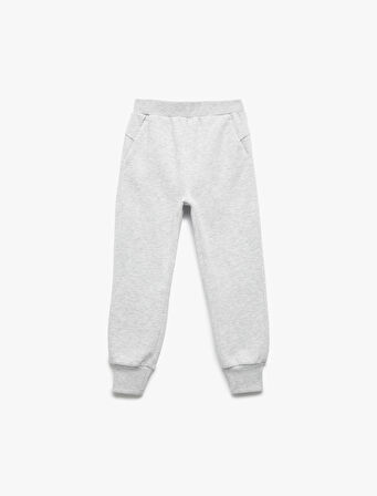 Beli Lastikli Cepli Basic Jogger Eşofman Altı