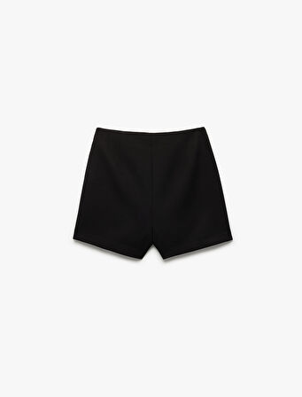 Regular Fit Kruvaze Mini Şort Etek