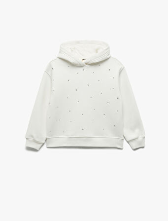 Şardonlu Uzun Kollu Oversize Kapşonlu Sweatshirt