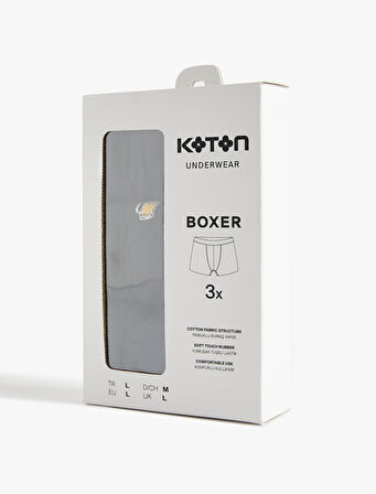 Pamuklu İçecek Baskılı 3'lü Boxer Seti