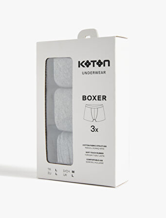 Pamuklu Basic 3'lü Boxer Seti
