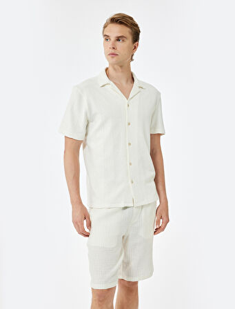 Pamuklu Cep Detaylı Beli Bağcıklı Müslin Yazlık Şort