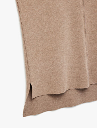 Basic Bisiklet Yaka Triko Kolsuz Kazak