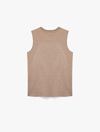 Basic Bisiklet Yaka Triko Kolsuz Kazak