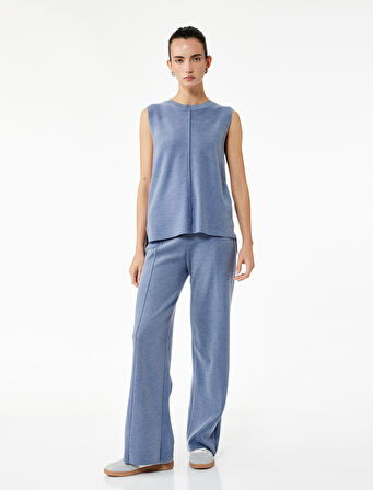 Basic Bisiklet Yaka Triko Kolsuz Kazak