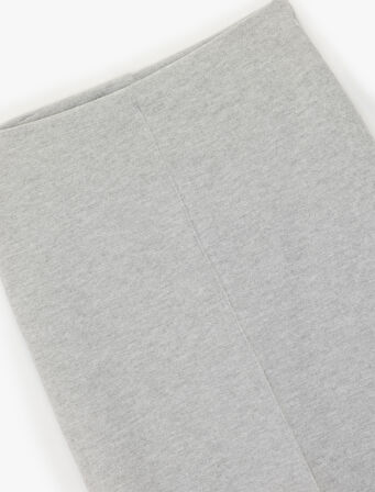 Slim Fit Midi Nervür Detaylı Kalem Etek