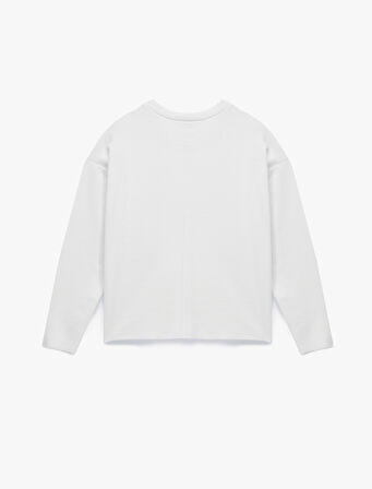 Uzun Kollu Bisiklet Yaka Basic Sweatshirt