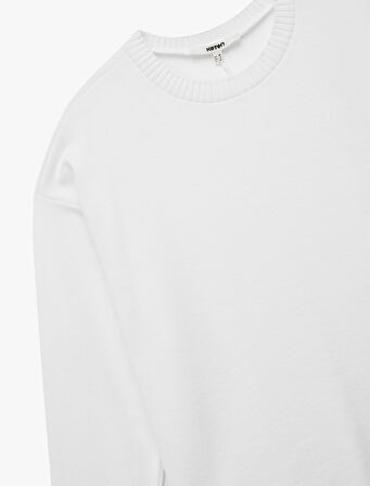 Uzun Kollu Bisiklet Yaka Basic Sweatshirt
