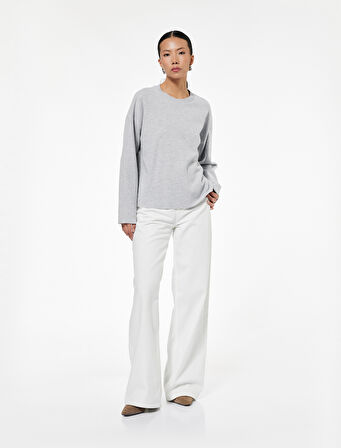 Uzun Kollu Bisiklet Yaka Basic Sweatshirt