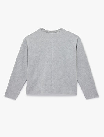 Uzun Kollu Bisiklet Yaka Basic Sweatshirt