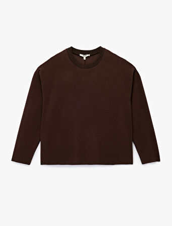 Uzun Kollu Bisiklet Yaka Basic Sweatshirt