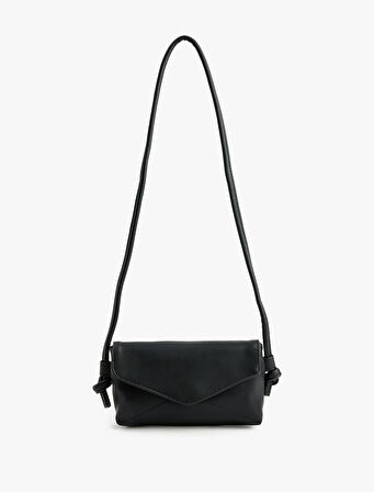 Suni Deri Saplı Kapaklı Çapraz Çanta