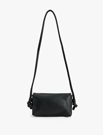 Suni Deri Saplı Kapaklı Çapraz Çanta