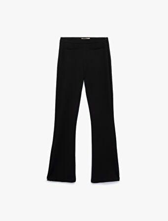 Slim Fit Yırtmaç Detaylı İspanyol Paça Pantolon